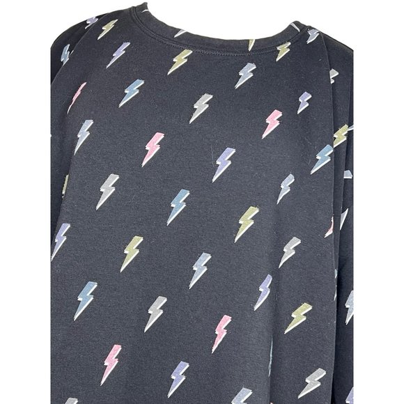 Torrid fleece women’s size 1-(14–16) black with gray pink gold lightning bolts d - Picture 14 of 14